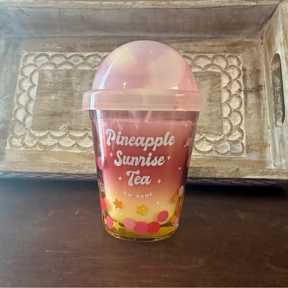 DW Home Pineapple Sunrise Tea Candle Cup 4.3 OZ Richly Scented Mini Single Wick